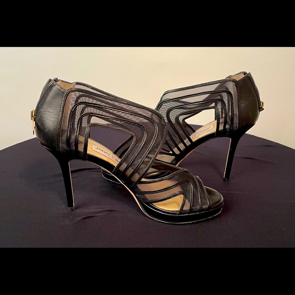 Jimmy Choo Leather/Mesh heel